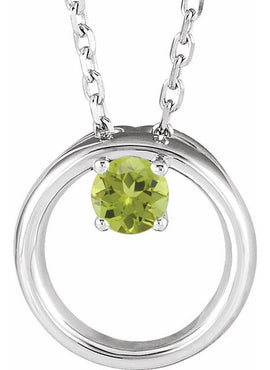 14K White Gold 1/10 CT Natural Diamond Circle 16-18