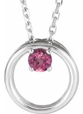 14K White Gold 1/10 CT Natural Diamond Circle 16-18