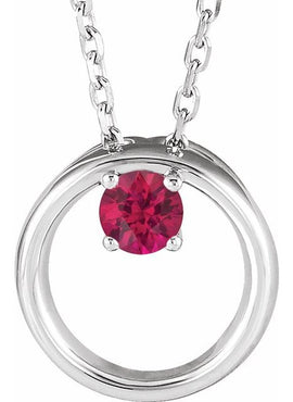 14K White Gold 1/10 CT Natural Diamond Circle 16-18