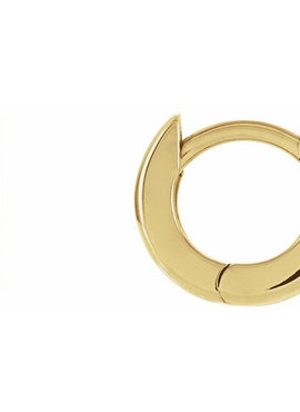 14K White Gold 9.5 mm Hinged Hoop Earrings