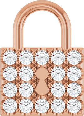 Sterling Silver 1/2 CTW Natural Diamond Lock Pendant