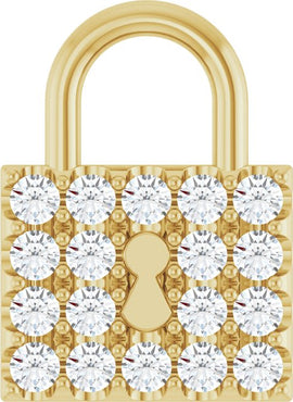 Sterling Silver 1/2 CTW Natural Diamond Lock Pendant