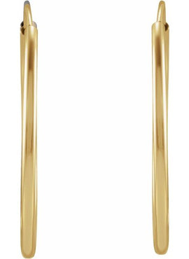 Sterling Silver Flexible Endless Tube 20 mm Hoop Earring