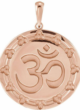 14K Rose Gold Om Pendant