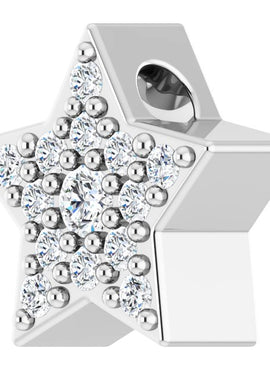 Sterling Silver .04 CTW Natural Diamond Star Pendant