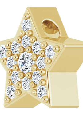 Sterling Silver .04 CTW Natural Diamond Star Pendant