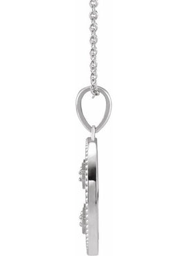 Sterling Silver .025 CTW Natural Diamond Jerusalem Cross Pendant