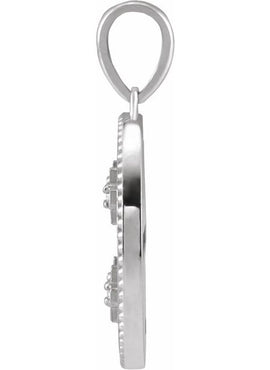 Sterling Silver .025 CTW Natural Diamond Jerusalem Cross Pendant