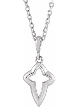Platinum Petite Open Cross 16-18