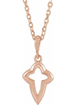 Platinum Petite Open Cross 16-18