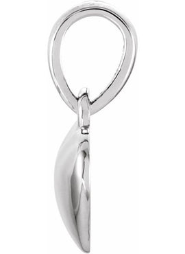 14K Yellow Gold 1/10 CT Natural Diamond Engravable Heart Pendant