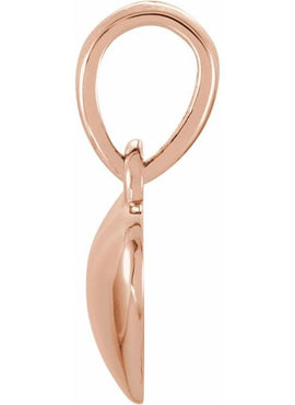 14K Yellow Gold 1/10 CT Natural Diamond Engravable Heart Pendant