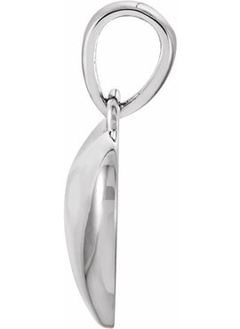 14K Yellow Gold 1/10 CT Natural Diamond Engravable Heart Pendant