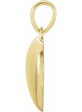 14K Yellow Gold 1/10 CT Natural Diamond Engravable Heart Pendant