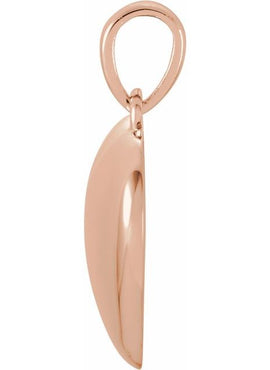 14K Yellow Gold 1/10 CT Natural Diamond Engravable Heart Pendant
