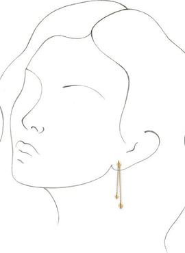 14K Yellow Gold Chain Earrings
