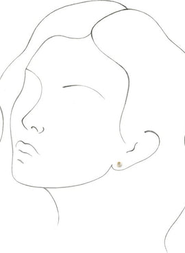 14K White Gold 1/8 CTW Natural Diamond Domed Stud Earring