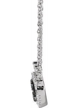 14K White Gold 1/8 CTW Natural Black & White  Diamond Evil Eye 18