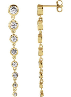 14K Yellow Gold 1 3/4 CTW Lab-Grown Diamond Earrings