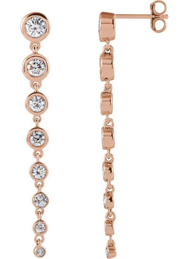 14K Yellow Gold 1 3/4 CTW Lab-Grown Diamond Earrings