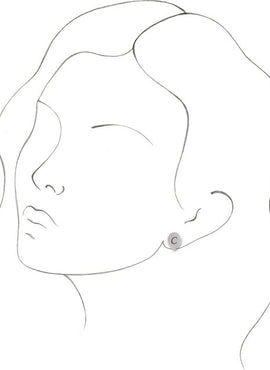 14K White Gold Engravable Beaded Earrings
