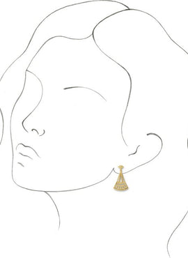 14K White Gold Vintage-Inspired Dangle Earrings