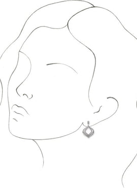 14K White Gold Vintage-Inspired Dangle Earrings