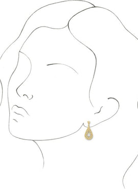 14K White Gold Cultured White Freshwater Pearl Vintage-Inspired Earrings