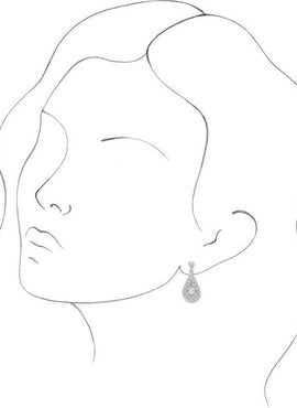 14K White Gold Cultured White Freshwater Pearl Vintage-Inspired Earrings