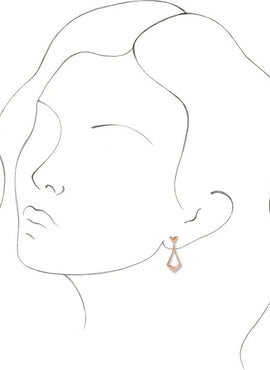 14K White Gold Geometric Dangle Earrings