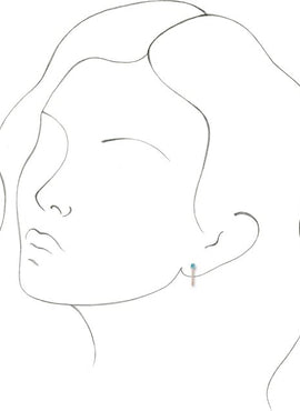 14K White Gold Natural Aquamarine & 1/8 CTW Natural Diamond J-Hoop Earrings