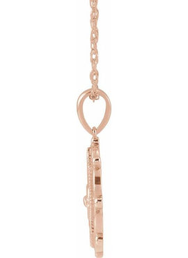 14K White Gold Sacred Heart Pendant
