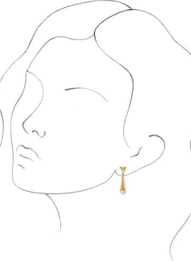 14K White Gold Geometric Dangle Earrings