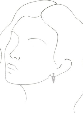 14K White Gold Geometric Dangle Earrings