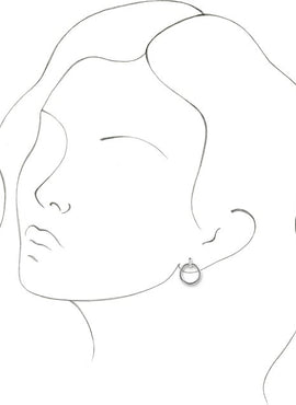 14K White Gold Circle Dangle Earrings