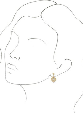 14K White Gold 3/8 CTW Natural Diamond Vintage-Inspired Earrings