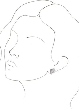 14K White Gold Fan Ear Climbers