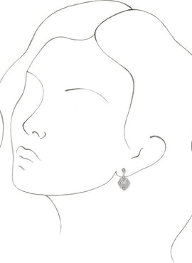 14K White Gold 3/8 CTW Natural Diamond Vintage-Inspired Earrings