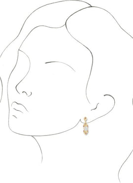 14K White Gold Natural Ethiopian Opal & Natural Pink Sapphire Vintage-Inspired Earrings