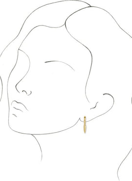 14K Yellow Gold Spike Hinged Hoop Earrings