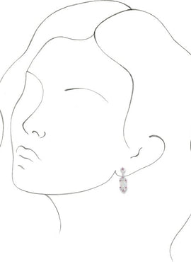 14K White Gold Natural Ethiopian Opal & Natural Pink Sapphire Vintage-Inspired Earrings
