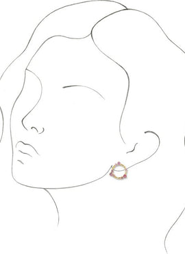 14K White Gold Natural Blue Multi-Gemstone & .03 CTW Natural Diamond Circle Earrings