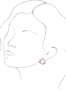14K White Gold Natural Blue Multi-Gemstone & .03 CTW Natural Diamond Circle Earrings
