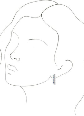 14K White Gold 1/3 CTW Natural Diamond Bezel-Set Bar Earrings