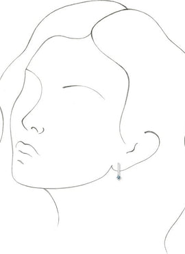 14K White Gold Natural Yellow Sapphire Bar Drop Earrings