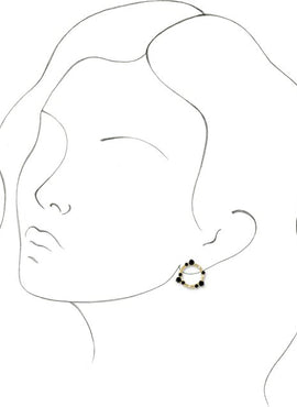 14K White Gold Natural Blue Multi-Gemstone & .03 CTW Natural Diamond Circle Earrings