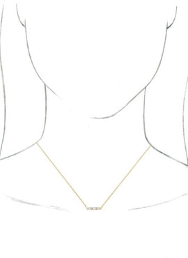 14K White Gold 1/8 CTW Natural Diamond Bar 16