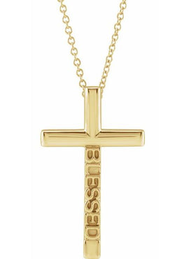 Platinum Blessed Cross Pendant