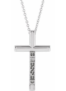 Platinum Blessed Cross Pendant