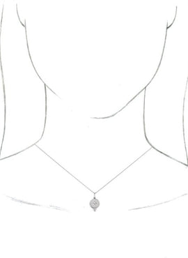 14K White Gold Beaded Disc 16-18